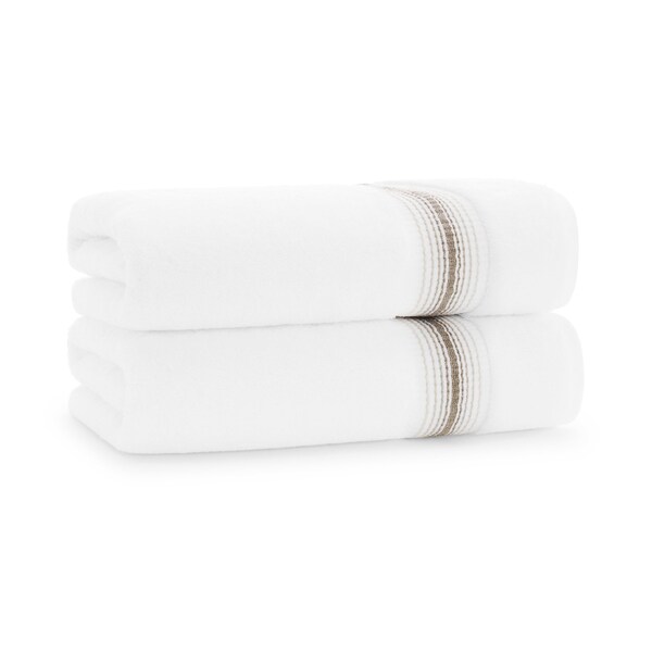 Monarch Brands Turkish Bath Towels, 30in x 60in, Striped , Sand, 2PK PNP-BT-STT-3060-18-SND - main